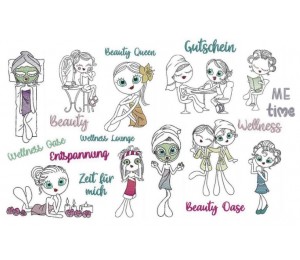 Stickdatei - Beauty Girls - Gurkenscheiben